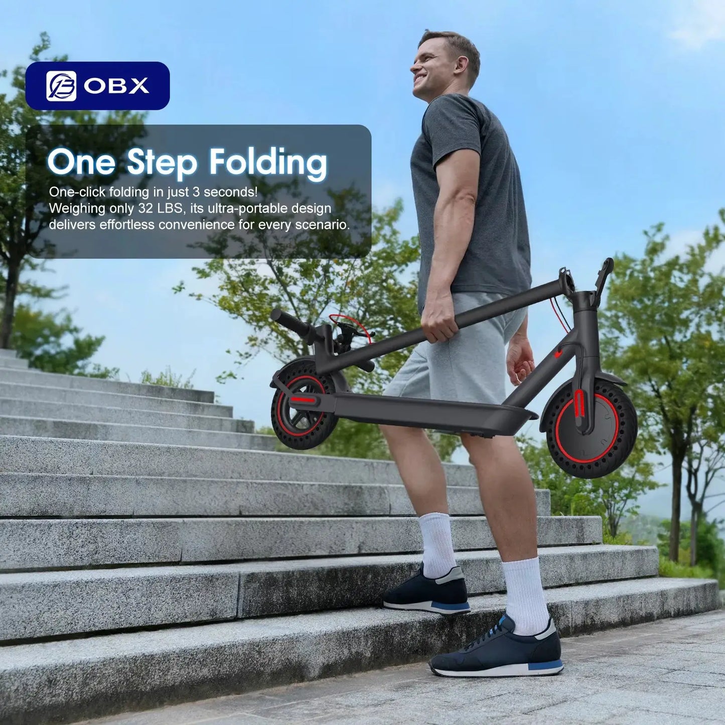 350W Electric Scooter for Adults 19mph Top Speed 21 Miles Max Range Foldable E-Scooter with 8.5'' Tires Double Shock System APP Control by Beastly Survival Outlet