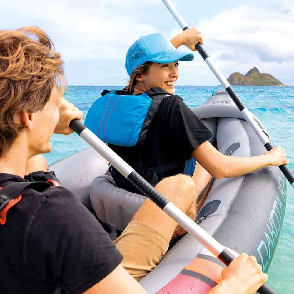Two Person Inflatable Kayak Set Dakota K2 With Oars Pump