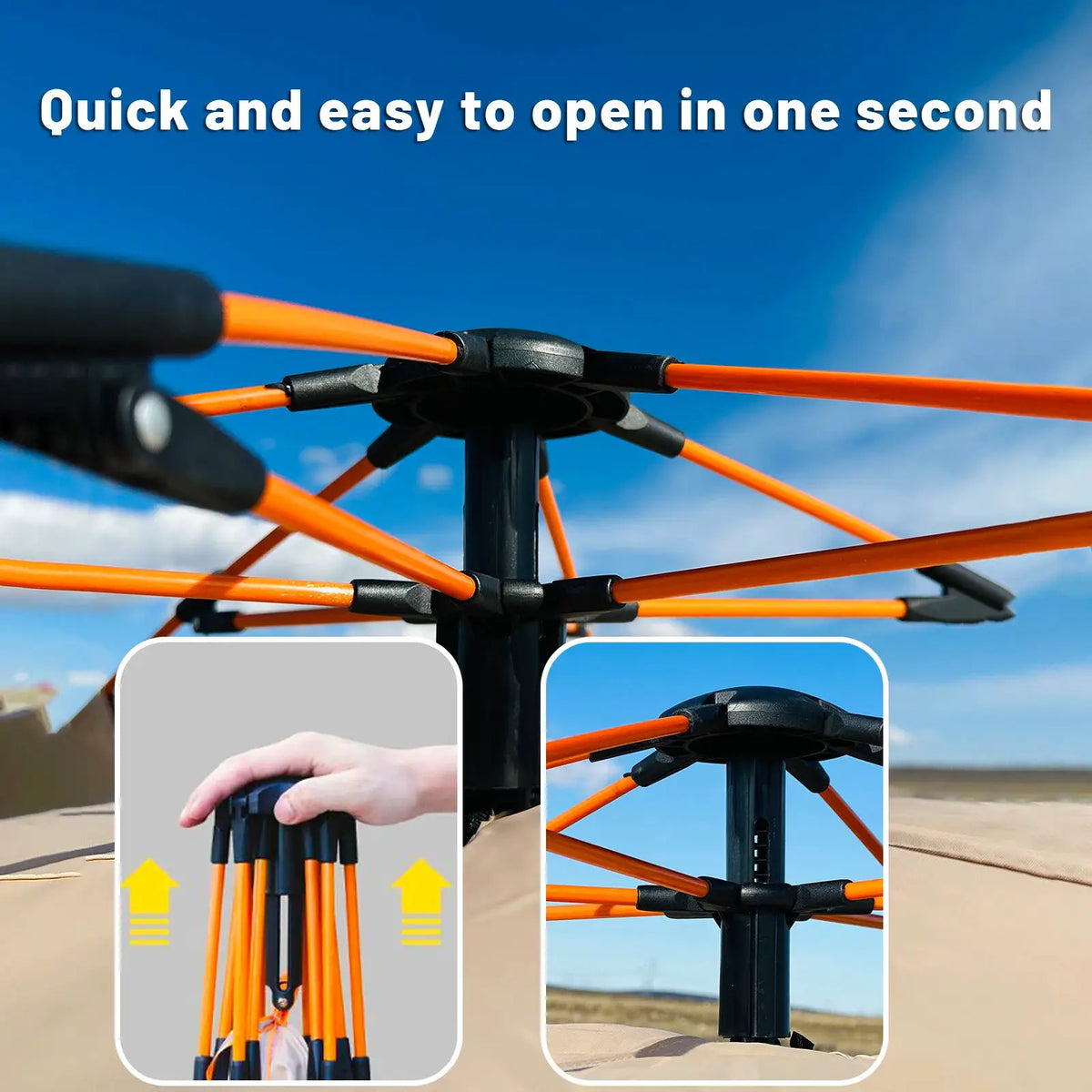 PAKICETUS 2-4 Person Automatic Pop Up Camping Tent, Instant Quick Setup Portable Windproof Tent, Lightweight Backpacking Shelter for Outdoor Travel Hiking Picnic by Beastly Survival Outlet