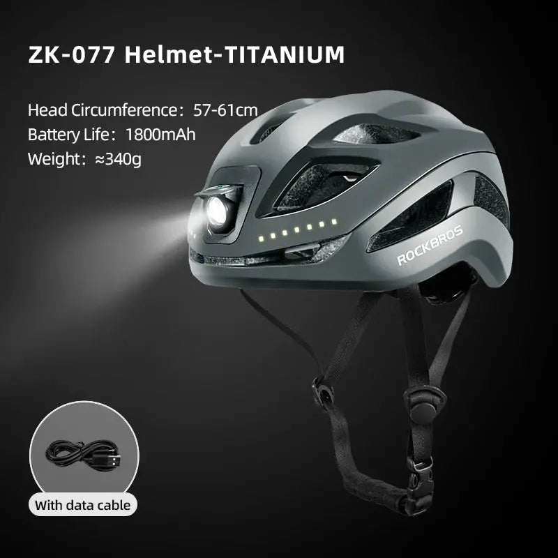 ROCKBROS Cycling Light Helmet Type-C Charging Electric LED Front Light Helmet Night Cycling Safety Helmet Bicycle Scooter Helmet by Beastly Survival Outlet ROCKBROS Cycling Light Helmet Type-C Charging Electric LED Front Light Helmet Night Cycling Safety Helmet Bicycle Scooter Helmet Beastly Survival Outlet