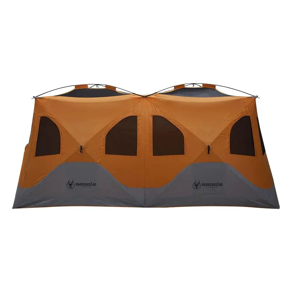 T8 Hub Tent, Easy 90 Second SetUp, Waterproof, UV Resistant, Removable Floor, Ample Storage Options, 8Person, Sunset Orange, 78 by Beastly Survival Outlet
