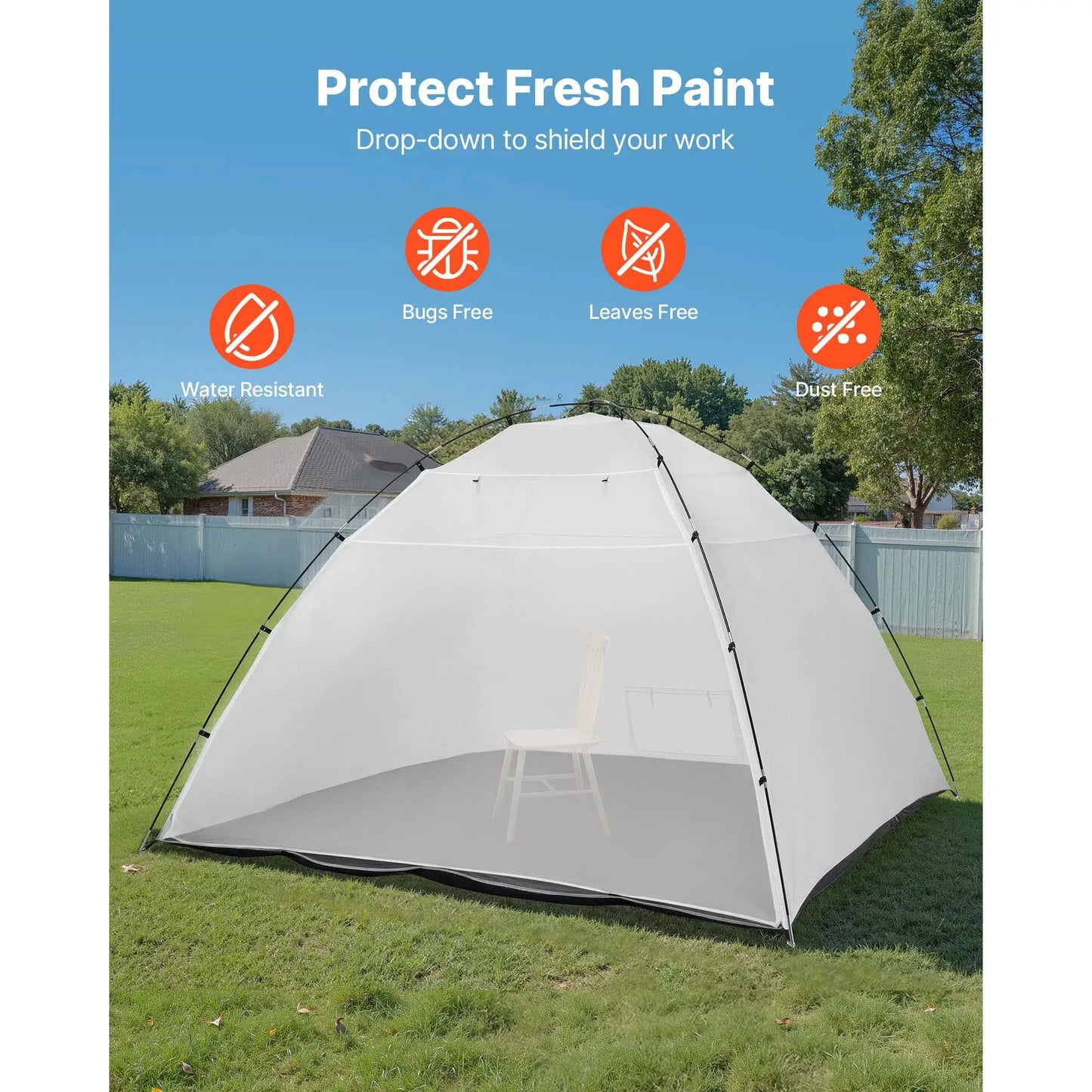 SucceBuy Portable Paint Booth Tent Painting Tent Station Spray Shelter w Built-in Floor Large Space Oxford Spray Painting Tents by Beastly Survival Outlet