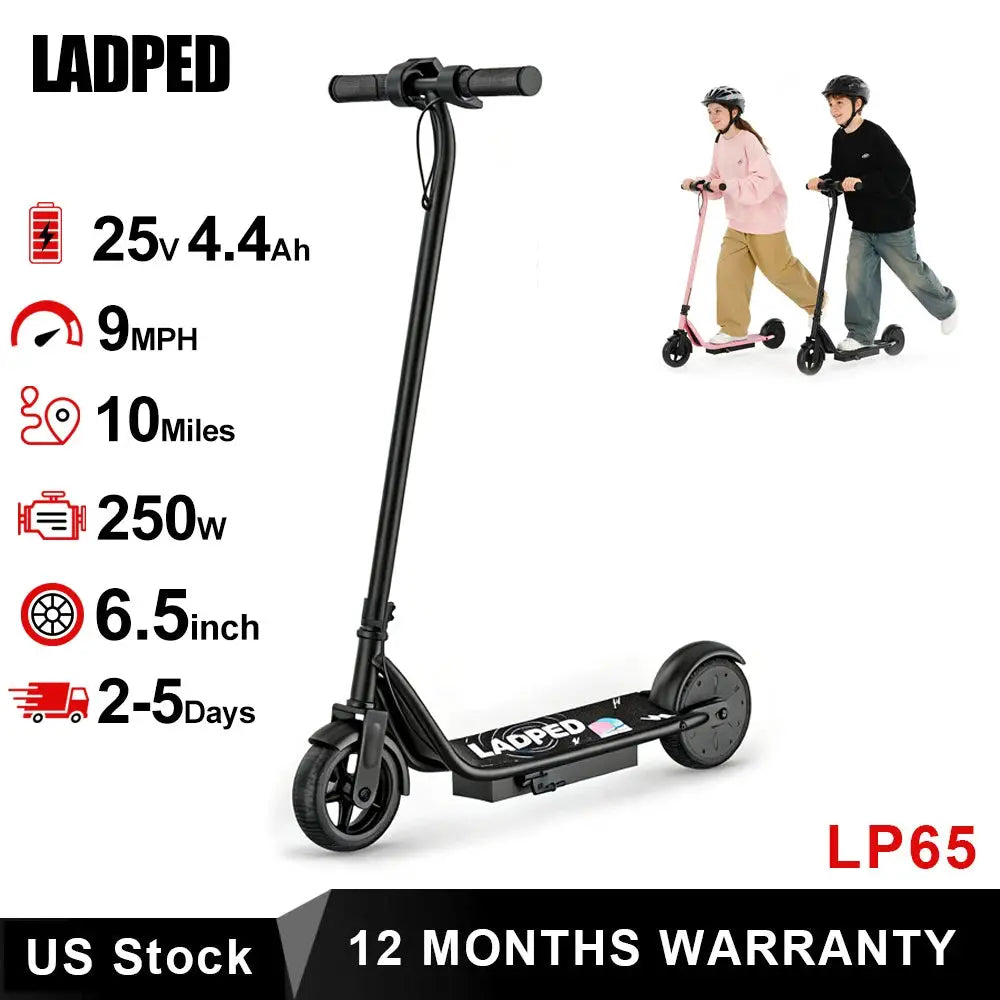 Electric Scooter for Kids - 3/6/9MPH Three Speed Modes & 10Mile Max Range, 250W Motor, 6.5" Solid Tires Commuter E-Scooter by Beastly Survival Outlet