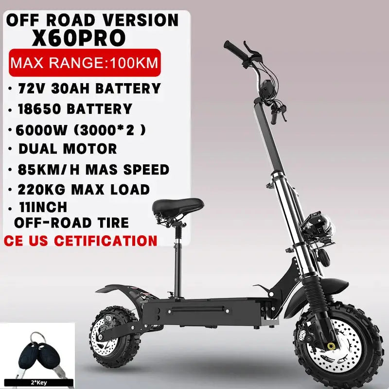 [8 models]10/11 Inch 48V-72V 1000W-6000W Electric Scooter 50-85km/h Fast E Scooter Off Road Electric Kick Scooter Foldable Adult by Beastly Survival Outlet
