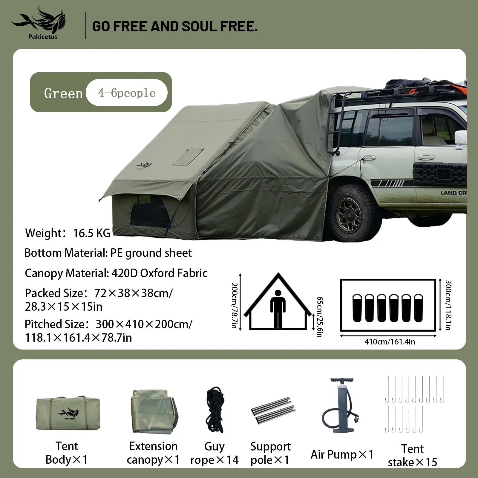 Pakicetus Quick Setup Inflatable Camping Tent, Waterproof Family Tent for 4-8 Persons, Portable Air Tent with Carry Bag by Beastly Survival Outlet