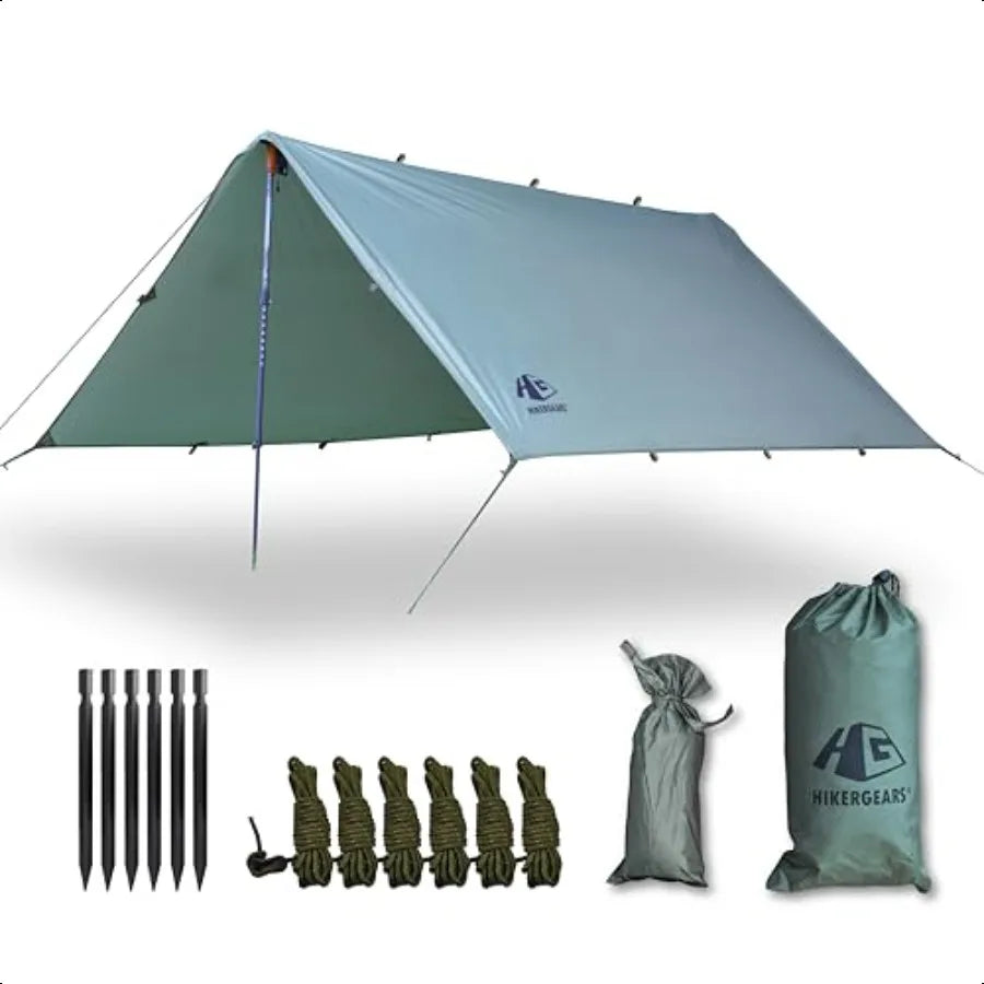 Light Waterproof Camping Tarp 10x10 For Backpacking Shelter