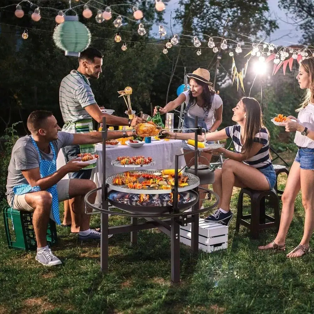 Heavy Duty Cast Iron Charcoal Grill Tabletop For Camping Pro by Beastly Survival Outlet