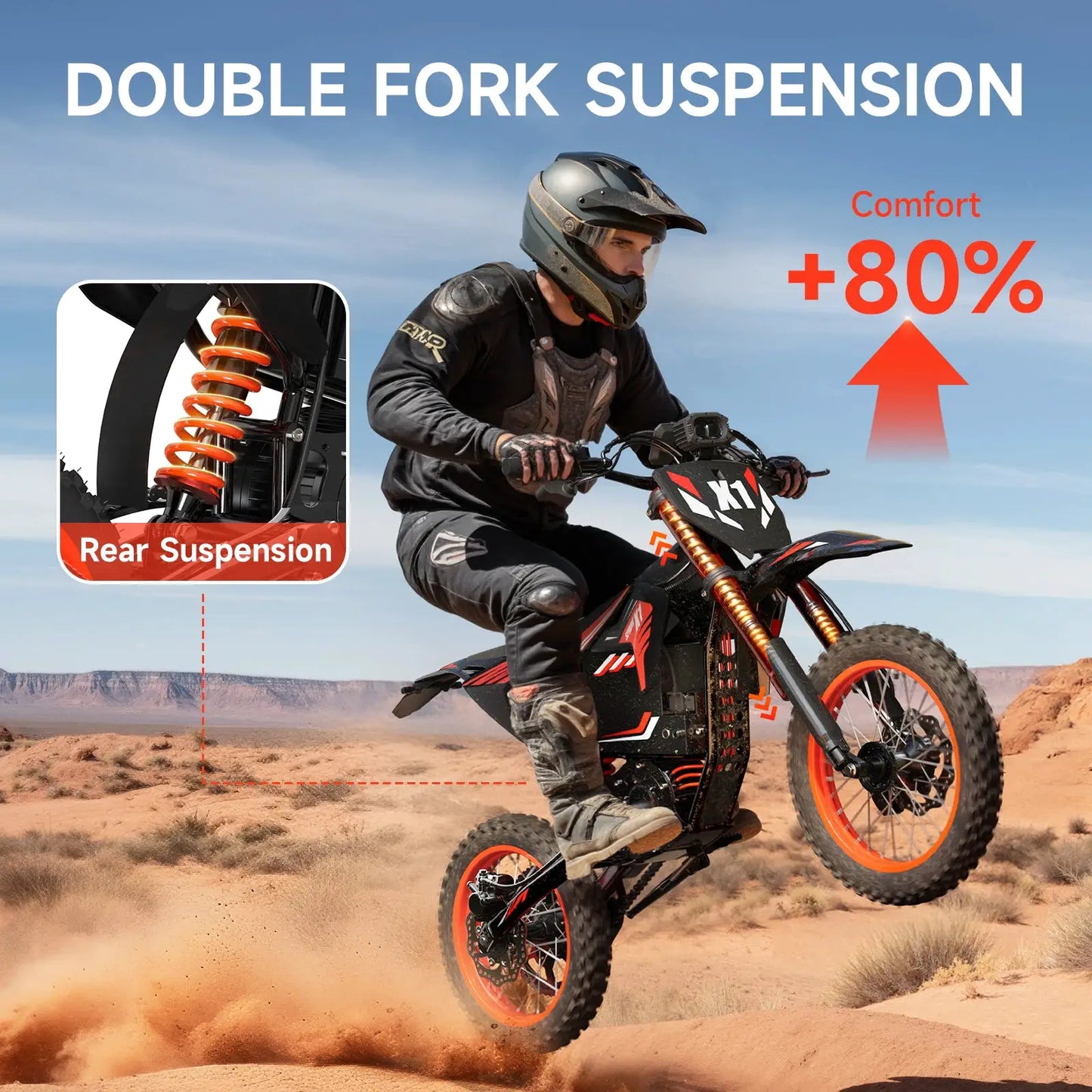 Electric Dirt Bike for Adults Teens 4500W Peak 60V 28.8Ah Battery Up to 60 Miles 50MPH Electric Motorcycle 14"/12" Fat Tire Mountain Off-Road E-Bike by Beastly Survival Outlet