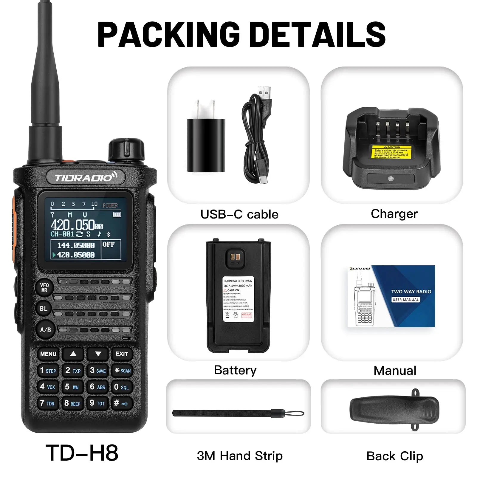 2nd Gen TIDRADIO TD-H8 10W Profession Walkie Talkie Long Range Emergency Radio Portable Two Way Radio Receiver Search Repeaters by Beastly Survival Outlet