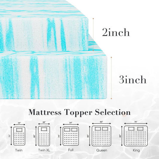 Gel Memory Foam Mattress Topper 2 To 3 Inch Full Size