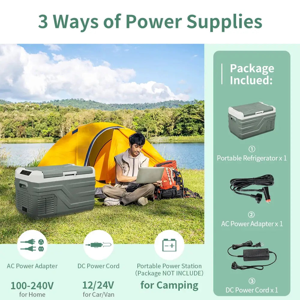 Alpicool NL 25L 35L 45L Car Refrigerator 12V Compressor Fridge Freezer 12/24V DC 100-240V AC Portable Cooler for Camping Travel by Beastly Survival Outlet