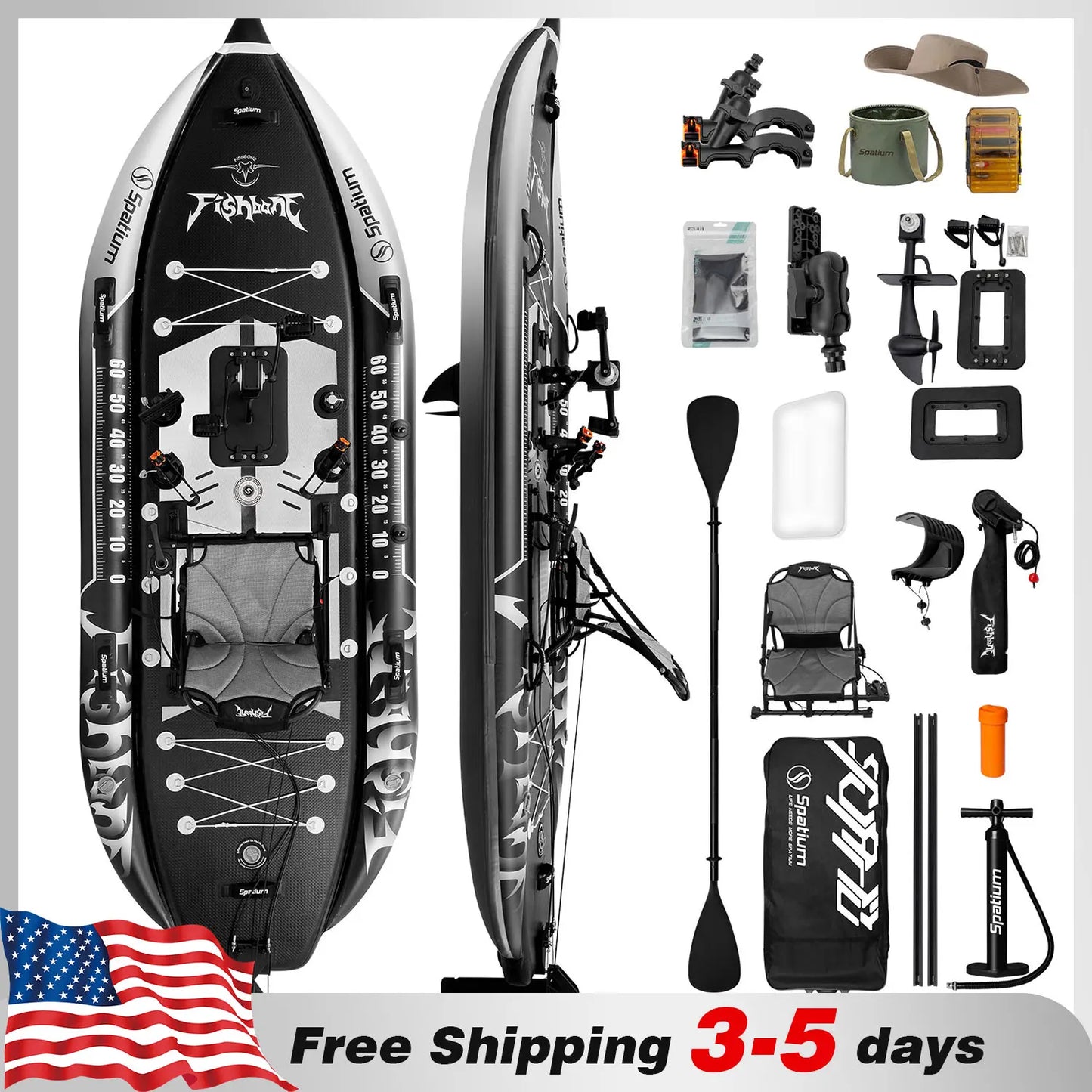 Spatium Fishing Kayak with Pedal Drive System for Ultimate Fun