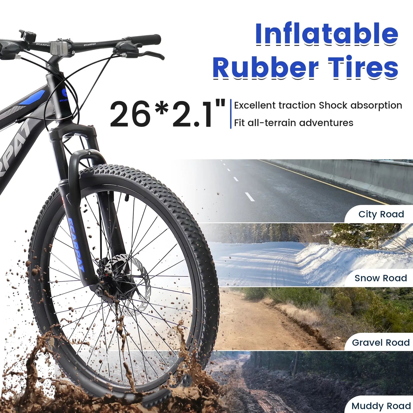 Ecarpat Dual Full Suspension Mountain Bike 24/26/27.5 Inch, Mens Women Teenagers Boy Girl Mountain Bike, 21-Speed Disc Bicycles by Beastly Survival Outlet