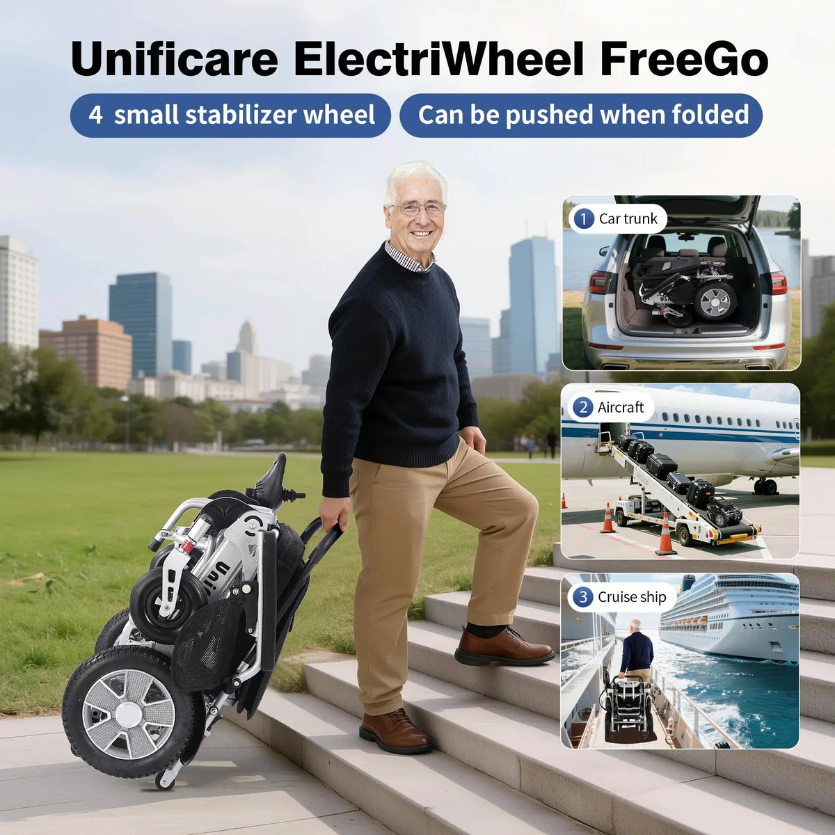 Unificare 4 Wheel Mobility Scooter for Seniors Adults - Heavy Duty 418lbs, 12.4 Mile Range, Easy to Use & Tight Turning Radius by Beastly Survival Outlet Unificare 4 Wheel Mobility Scooter for Seniors Adults - Heavy Duty 418lbs, 12.4 Mile Range, Easy to Use & Tight Turning Radius Beastly Survival Outlet