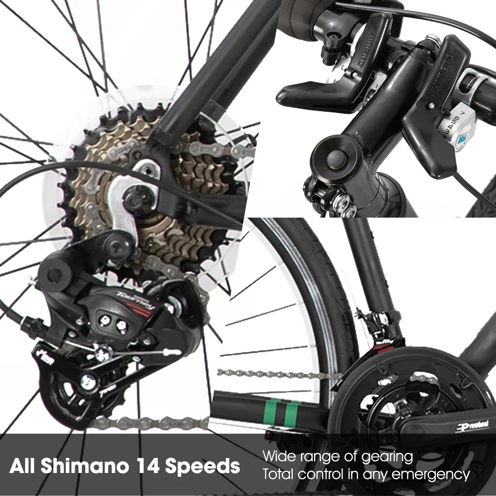 Hiland Aluminum Road Bike,Shimano 14 Speeds, 53/57cm Frame, Racing Bike for Men Mens Racing Bike by Beastly Survival Outlet