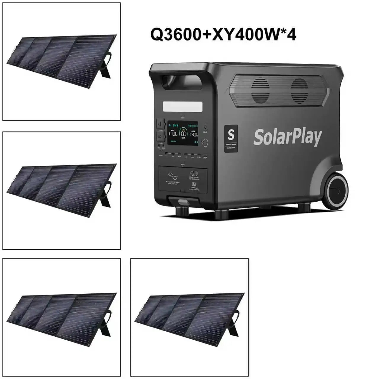 SolarPlay 3600W Portable Power Station Foldable Solar Panels by Beastly Survival Outlet