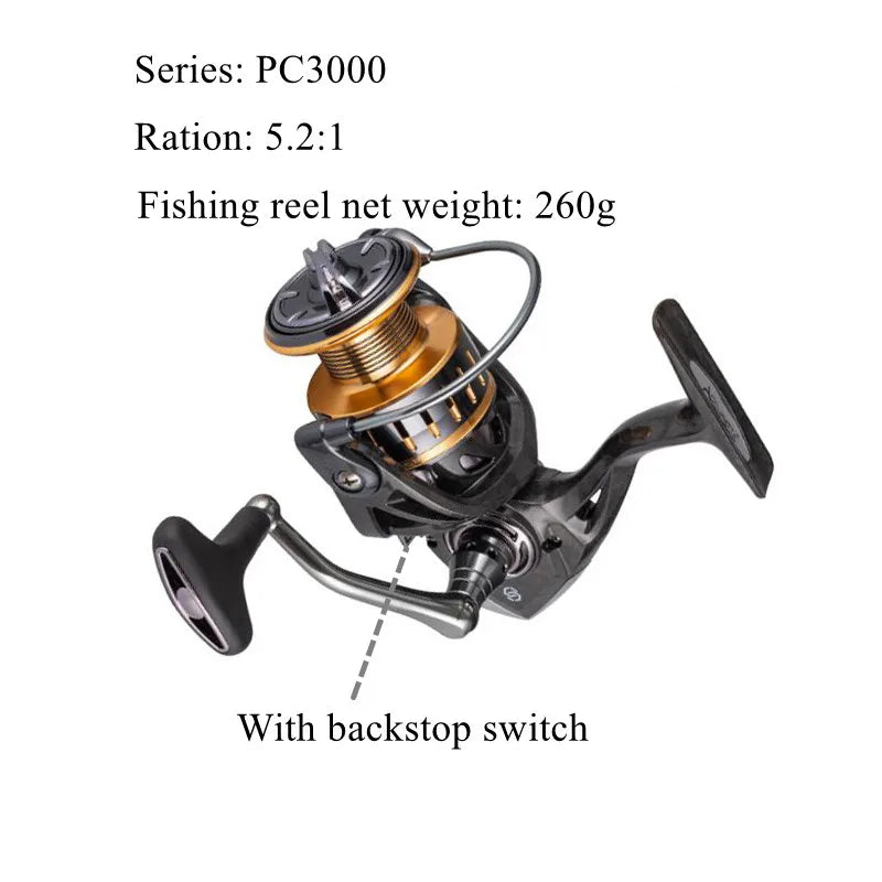 13+1 BB Spinning Fishing Reels Over 38 lbs Carbon Drag, CNC Aluminum Spool Fresh Water and Salt Water Fishing Reel