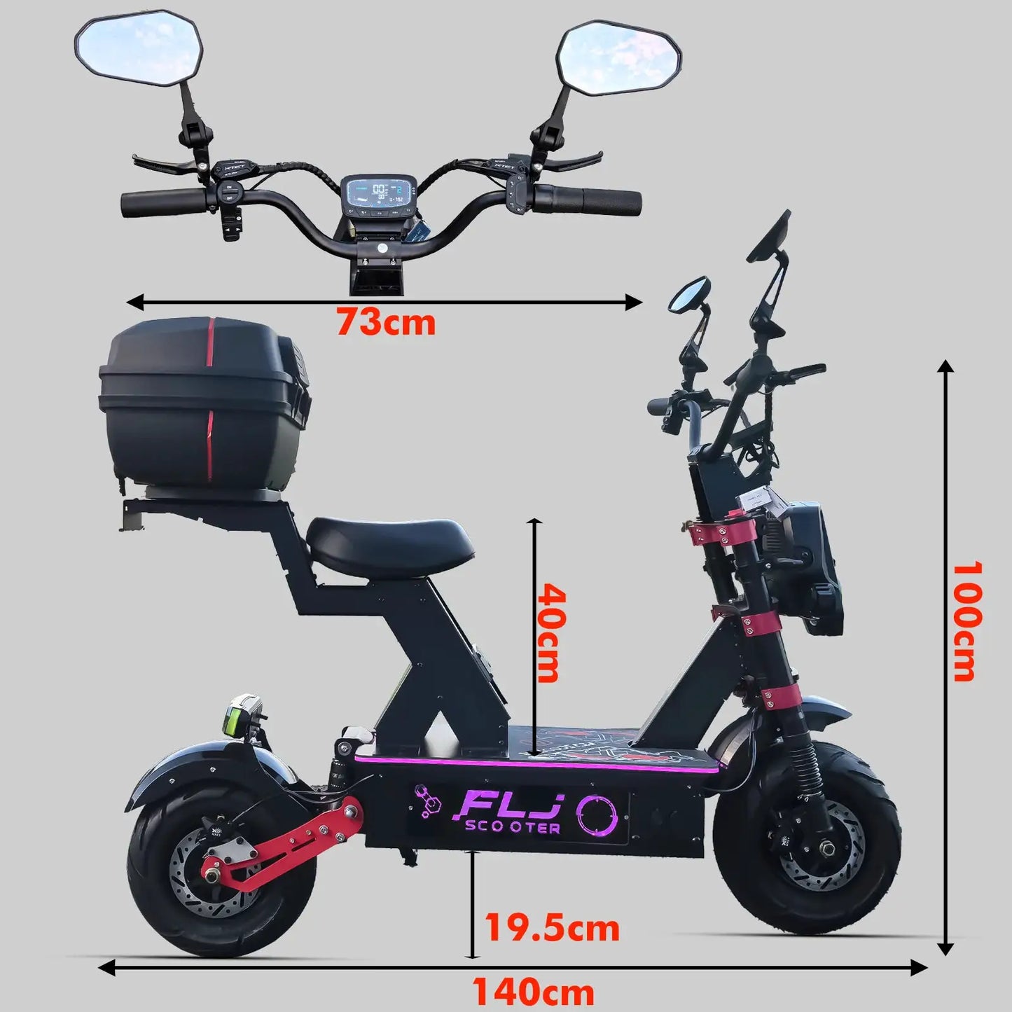 K13 Ultra 12000W Electric Scooter with 72V 100AH Big Battery APP/NFC fast speed Fat Wheel E Scooters by Beastly Survival Outlet