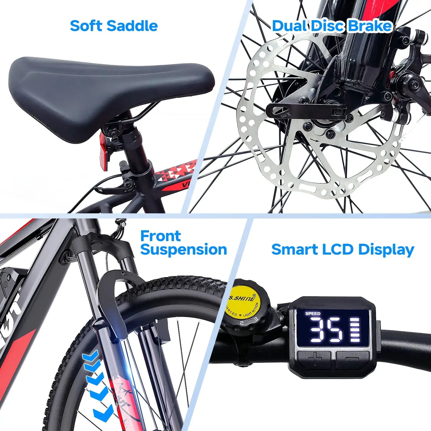 QNUT Adults Electric Bicycle,26" Electric Mountain Bike with 36V 10.4AH Battery Peak 1000W Motor,21 Speed Commuter Ebike for Adults by Beastly Survival Outlet