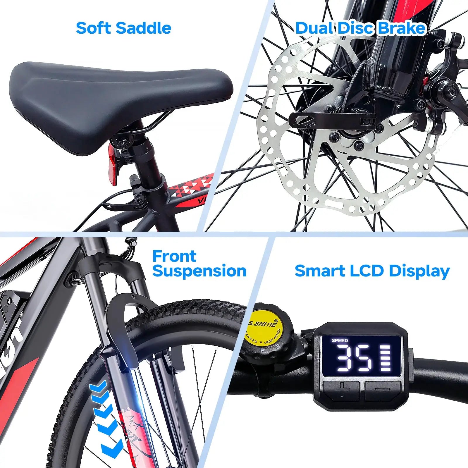 QNUT Adults Electric Bicycle,26" Electric Mountain Bike with 36V 10.4AH Battery Peak 1000W Motor,21 Speed Commuter Ebike for Adults by Beastly Survival Outlet