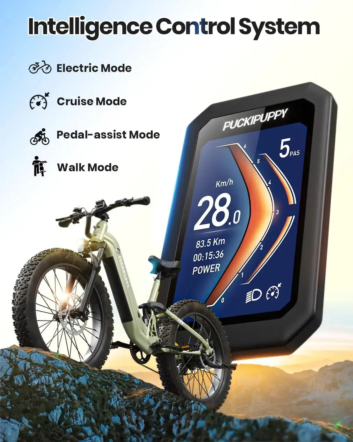 PUCKIPUPPY Boxer-ST Electric Bike 960W 48V 20AH Electric Bicycles 26" x 4" Fat Tire Full Suspension Ebike with 2-Year Warranty by Beastly Survival Outlet