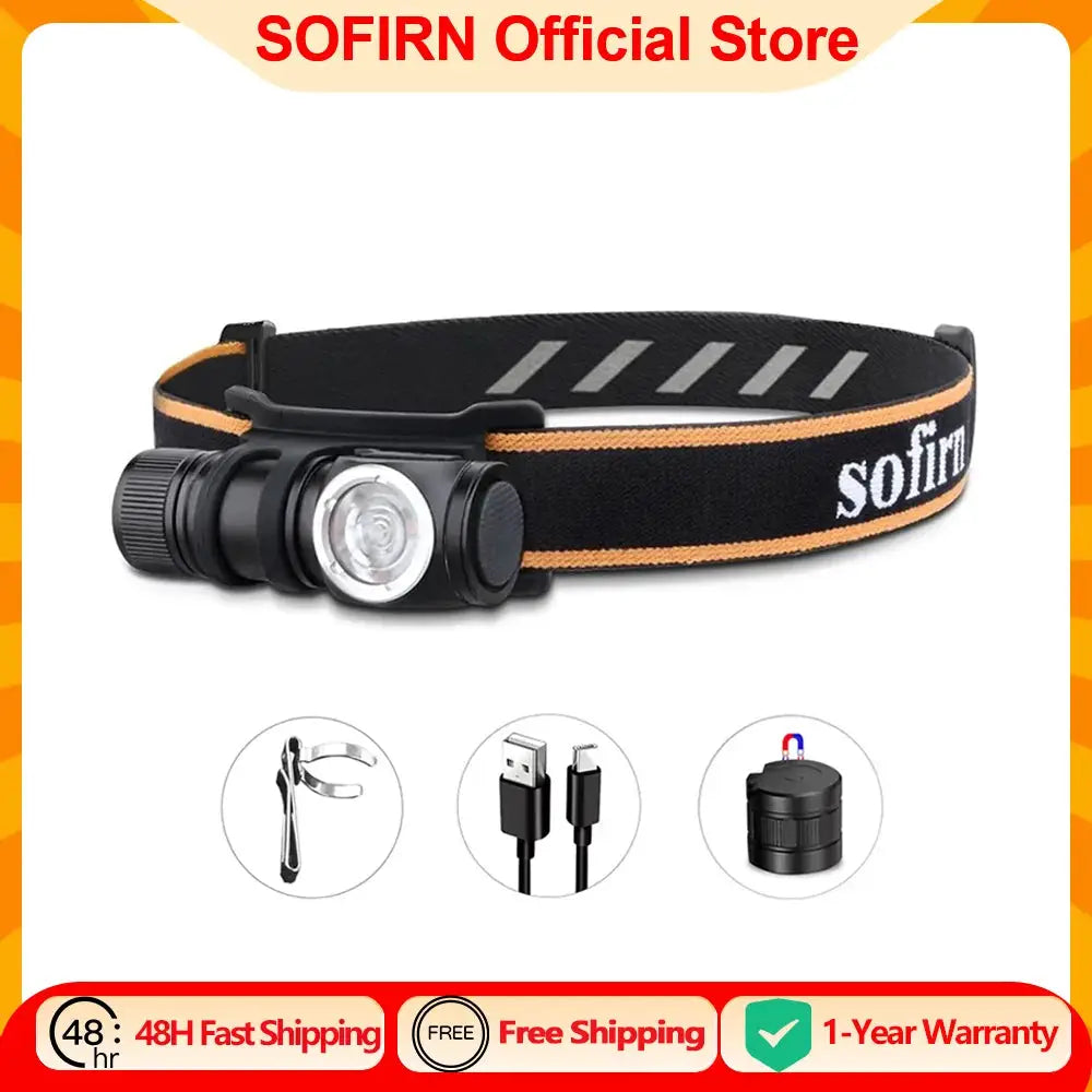 Sofirn HS10 USB C Rechargeable Mini 16340 Headlamp 1100lm TN-3535 90CRI Angle Flashlight TIR Optics with Magnet Tail 2 Groups by Beastly Survival Outlet