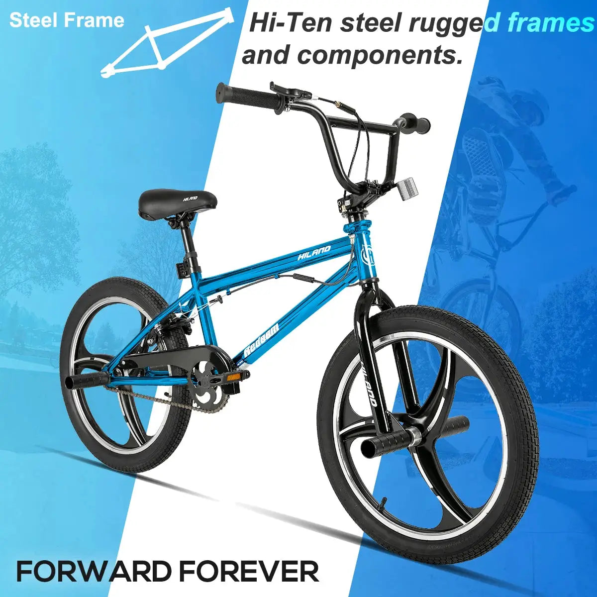 Hiland 20 Inch Kids BMX Bike Freestyle 360 Degree Rotor Pegs by Beastly Survival Outlet