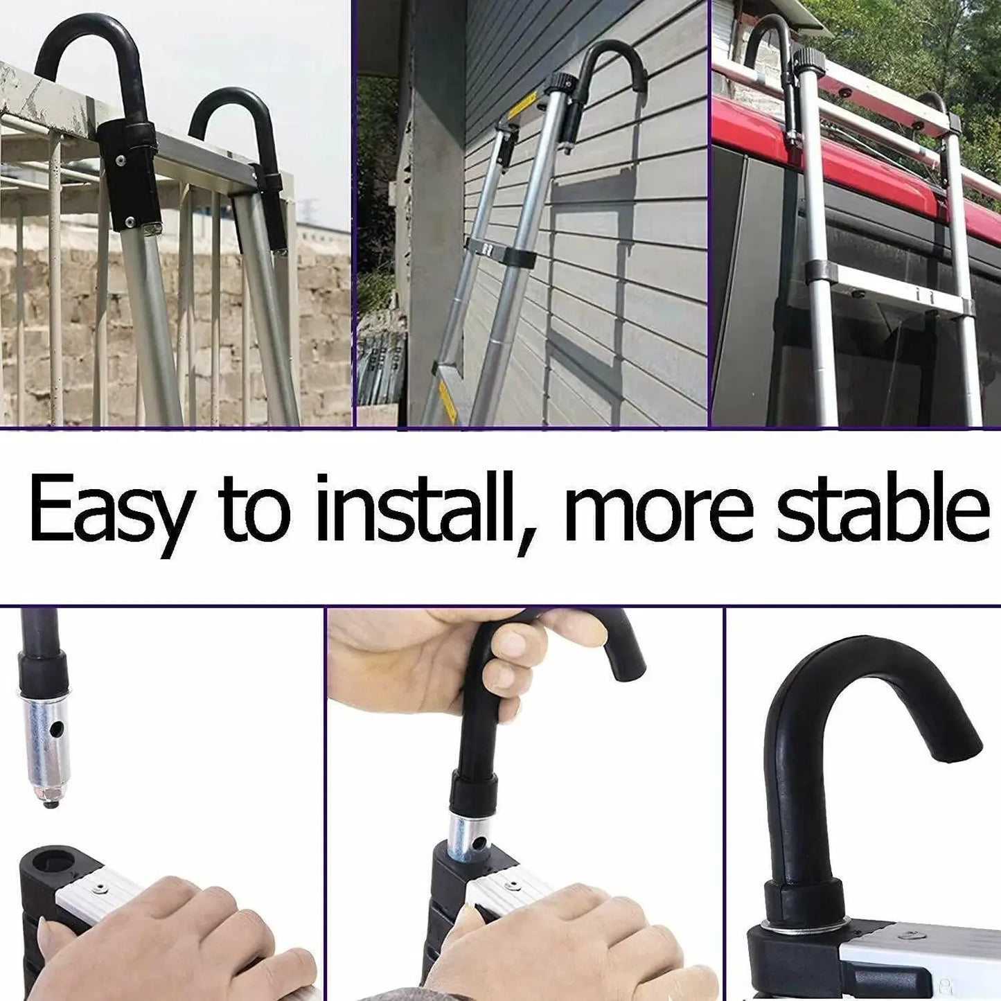 20ft Telescoping Aluminum Ladder With Hooks Collapsible Plus