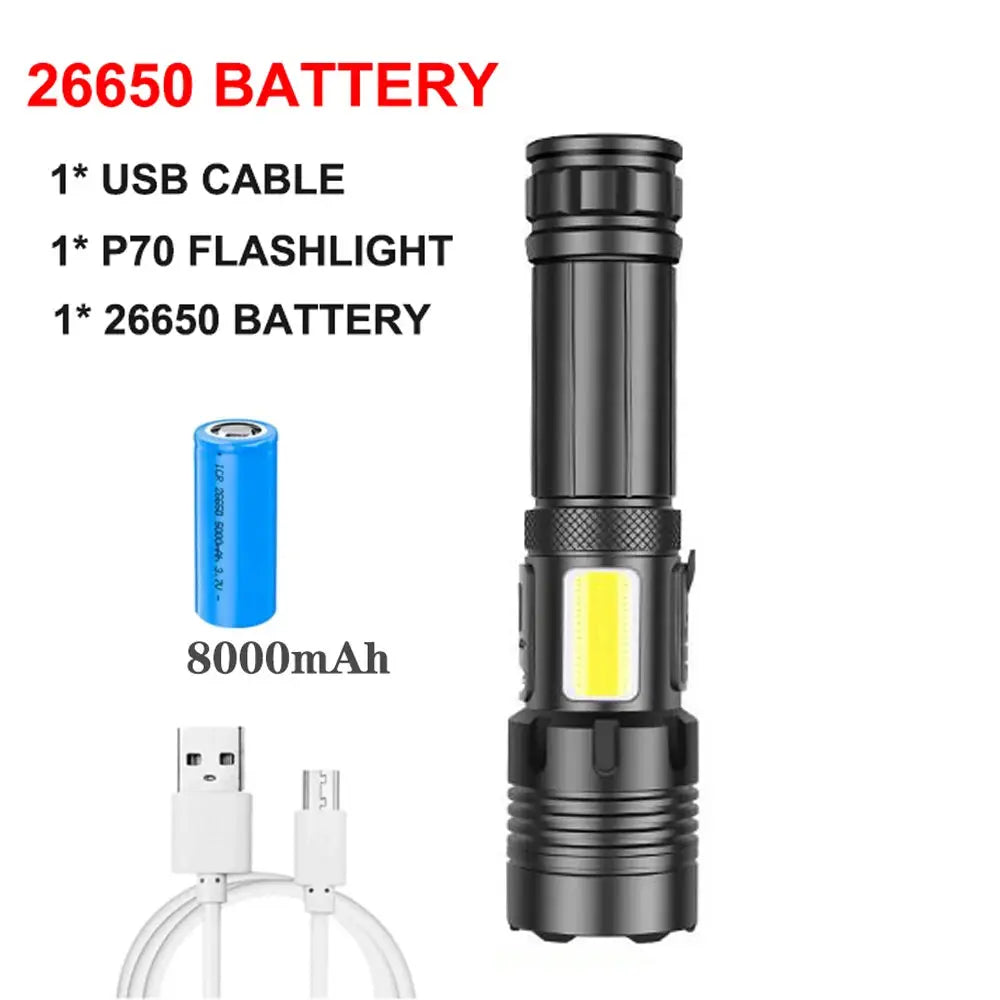 Rechargeable Flashlight Floodlight Tactical Lumens Led Torch by Beastly Survival Outlet