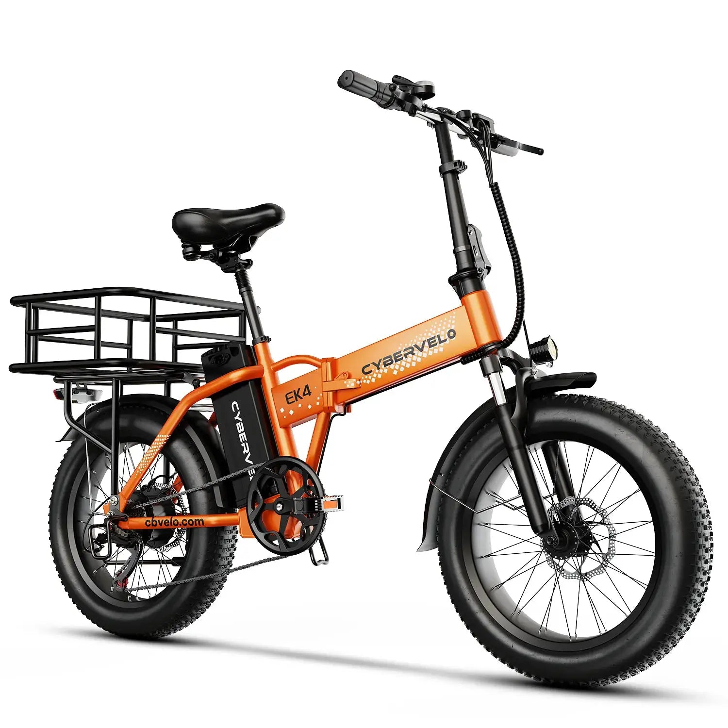 Cybervelo 1000W Peak High-speed Brushless Folding 20 Inch Fat Tire Electric Bike for Adults 48V 20.8Ah/50Ah Removable Battery 80 Miles Range Commuter E-Bicycle EK4 by Beastly Survival Outlet