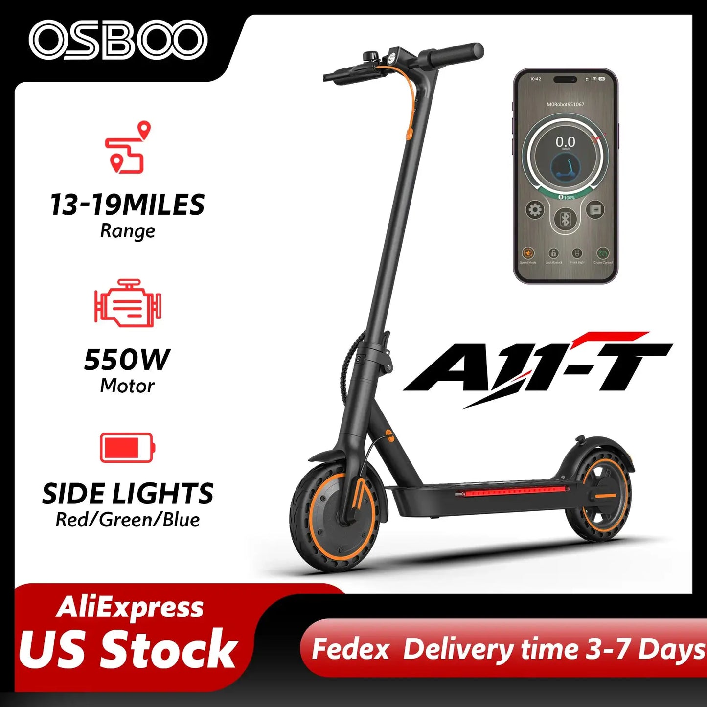 Electric Scooters for Adults, Max 19 Miles and 19 MPH 350W Foldable E Scooter with Side Light & APP by Beastly Survival Outlet